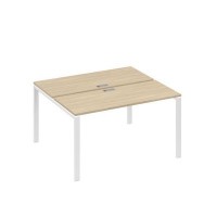А4 Б1 171 ДК (Дуб скандинавский/Белый) Рабочая станция на каркасе UNO столы 2х140