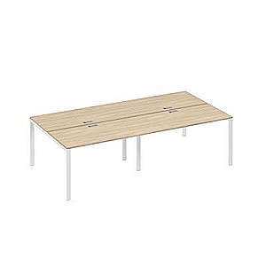 А4 Б1 174-2 ДК (Дуб скандинавский/Белый) Рабочая станция на металлокаркасе UNO 4х140