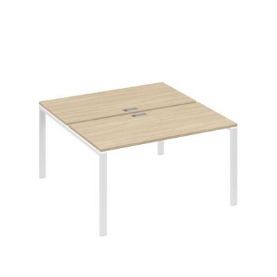 А4 Б1 174 ДК (Дуб скандинавский/Белый) Рабочая станция на каркасе UNO столы 2х140