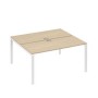 А4 Б1 175 ДК (Дуб скандинавский/Белый) Рабочая станция на каркасе UNO столы 2х160
