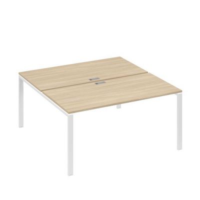 А4 Б1 178 ДК (Дуб скандинавский/Белый) Рабочая станция на каркасе UNO столы 2х160