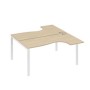 А4 Б1 182 ДК (Дуб скандинавский/Белый) Рабочая станция опоры UNO столы 2х160 Классика