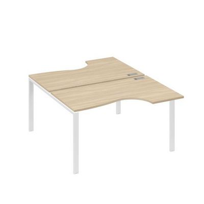 А4 Б1 184 ДК (Дуб скандинавский/Белый) Рабочая станция опоры UNO столы 2х140 Классика