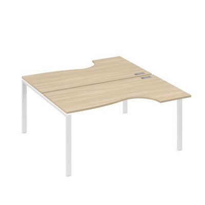 А4 Б1 185 ДК (Дуб скандинавский/Белый) Рабочая станция опоры UNO столы 2х160 Классика