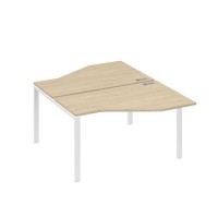 А4 Б1 187 ДК (Дуб скандинавский/Белый) Рабочая станция опоры UNO со столами Техно 2х140