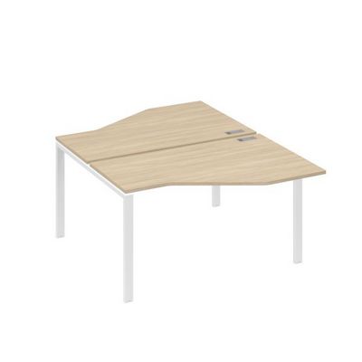 А4 Б1 187 ДК (Дуб скандинавский/Белый) Рабочая станция опоры UNO со столами Техно 2х140