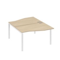 А4 Б1 190 ДК (Дуб скандинавский/Белый) Рабочая станция каркас UNO столы 2х140 Техно