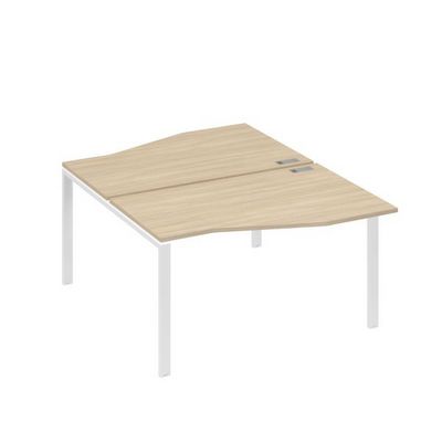 А4 Б1 190 ДК (Дуб скандинавский/Белый) Рабочая станция каркас UNO столы 2х140 Техно