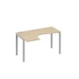 А4 С1 033 ДК (Дуб скандинавский/Серый) Стол эргономичный левый "Классика" на металлокаркасе UNO