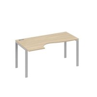 А4 С1 045 ДК (Дуб скандинавский/Серый) Стол эргономичный левый "Классика" на металлокаркасе UNO