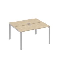 А4 С1 171 ДК (Дуб скандинавский/Серый) Рабочая станция на каркасе UNO столы 2х140