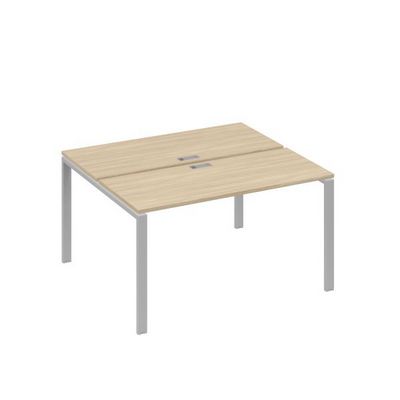 А4 С1 171 ДК (Дуб скандинавский/Серый) Рабочая станция на каркасе UNO столы 2х140