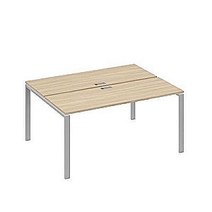 А4 С1 172 ДК (Дуб скандинавский/Серый) Рабочая станция на каркасе UNO столы 2х160