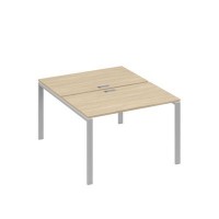 А4 С1 173 ДК (Дуб скандинавский/Серый) Рабочая станция на каркасе UNO столы 2х120