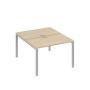 А4 С1 173 ДК (Дуб скандинавский/Серый) Рабочая станция на каркасе UNO столы 2х120