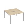 А4 С1 174 ДК (Дуб скандинавский/Серый) Рабочая станция на каркасе UNO столы 2х140