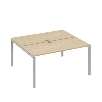 А4 С1 175 ДК (Дуб скандинавский/Серый) Рабочая станция на каркасе UNO столы 2х160