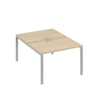 А4 С1 176 ДК (Дуб скандинавский/Серый) Рабочая станция на каркасе UNO столы 2х120