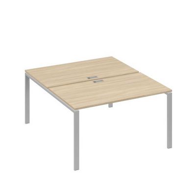 А4 С1 177 ДК (Дуб скандинавский/Серый) Рабочая станция на каркасе UNO столы 2х140