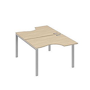 А4 С1 183 ДК (Дуб скандинавский/Серый) Рабочая станция опоры UNO столы 2х120 Классика