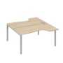 А4 С1 185 ДК (Дуб скандинавский/Серый) Рабочая станция опоры UNO столы 2х160 Классика