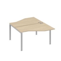 А4 С1 187 ДК (Дуб скандинавский/Серый) Рабочая станция опоры UNO со столами Техно 2х140