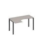 А4 А1 033 МП (Мокко премиум/Антрацит) Стол эргономичный левый "Классика" на металлокаркасе UNO