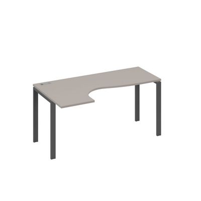 А4 А1 035 МП (Мокко премиум/Антрацит) Стол эргономичный левый "Классика" на металлокаркасе UNO