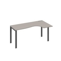 А4 А1 036 МП (Мокко премиум/Антрацит) Стол эргономичный правый "Классика" на металлокаркасе UNO