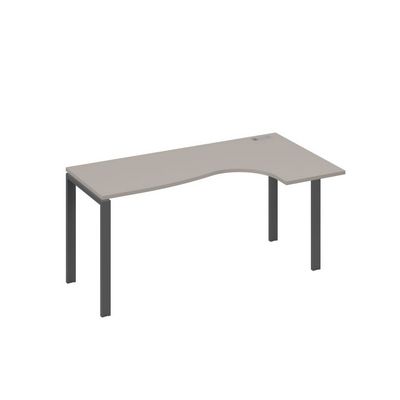 А4 А1 036 МП (Мокко премиум/Антрацит) Стол эргономичный правый "Классика" на металлокаркасе UNO