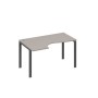 А4 А1 043 МП (Мокко премиум/Антрацит) Стол эргономичный левый "Классика" на металлокаркасе UNO