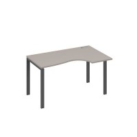 А4 А1 044 МП (Мокко премиум/Антрацит) Стол эргономичный правый "Классика" на металлокаркасе UNO