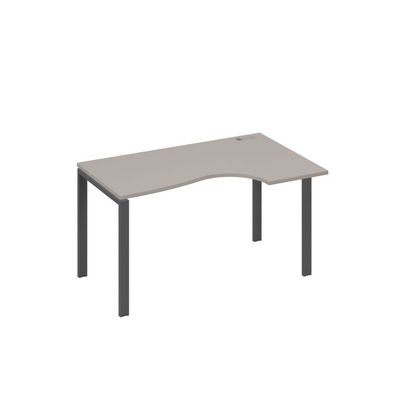 А4 А1 044 МП (Мокко премиум/Антрацит) Стол эргономичный правый "Классика" на металлокаркасе UNO