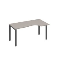 А4 А1 046 МП (Мокко премиум/Антрацит) Стол эргономичный правый "Классика" на металлокаркасе UNO