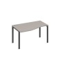 А4 А1 063 МП (Мокко премиум/Антрацит) Стол эргономичный левый "Техно" на металлокаркасе UNO
