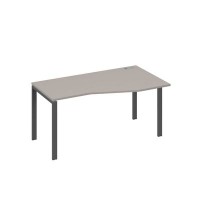 А4 А1 066 МП (Мокко премиум/Антрацит) Стол эргономичный правый "Техно" на металлокаркасе UNO