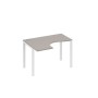 А4 Б1 031 МП (Мокко премиум/Белый) Стол эргономичный левый "Классика" на металлокаркасе UNO