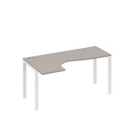 А4 Б1 035 МП (Мокко премиум/Белый) Стол эргономичный левый "Классика" на металлокаркасе UNO