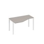 А4 Б1 053 МП (Мокко премиум/Белый) Стол эргономичный левый "Техно" на металлокаркасе UNO