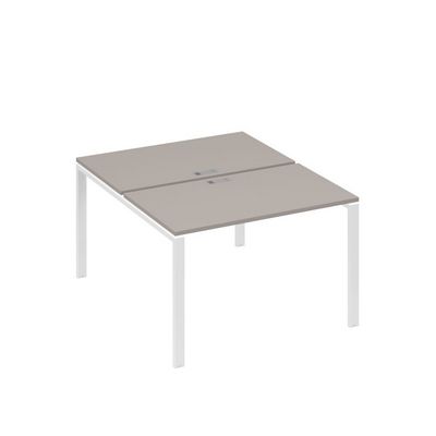 А4 Б1 173 МП (Мокко премиум/Белый) Рабочая станция на каркасе UNO столы 2х120
