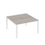 А4 Б1 174 МП (Мокко премиум/Белый) Рабочая станция на каркасе UNO столы 2х140