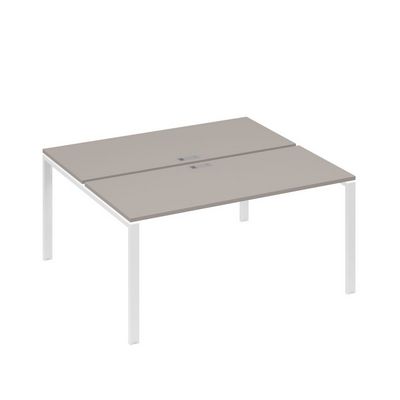 А4 Б1 175 МП (Мокко премиум/Белый) Рабочая станция на каркасе UNO столы 2х160