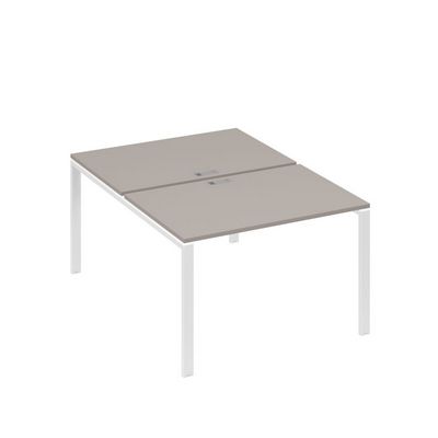 А4 Б1 176 МП (Мокко премиум/Белый) Рабочая станция на каркасе UNO столы 2х120
