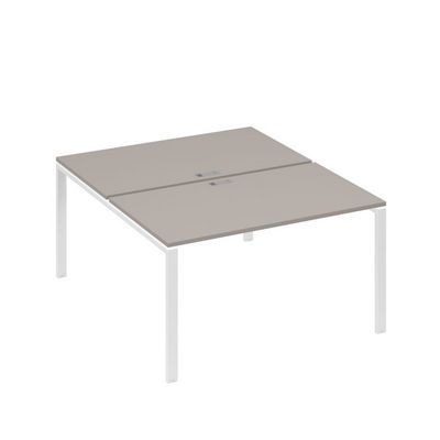А4 Б1 177 МП (Мокко премиум/Белый) Рабочая станция на каркасе UNO столы 2х140