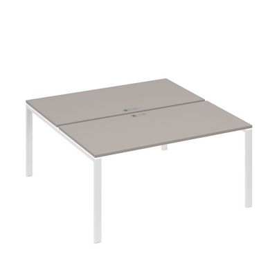А4 Б1 178 МП (Мокко премиум/Белый) Рабочая станция на каркасе UNO столы 2х160