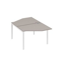 А4 Б1 186 МП (Мокко премиум/Белый) Рабочая станция опоры UNO со столами Техно 2х120