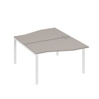 А4 Б1 190 МП (Мокко премиум/Белый) Рабочая станция каркас UNO столы 2х140 Техно