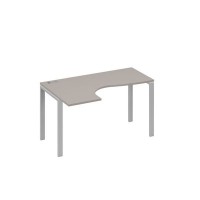 А4 С1 033 МП (Мокко премиум/Серый) Стол эргономичный левый "Классика" на металлокаркасе UNO