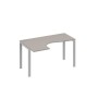 А4 С1 033 МП (Мокко премиум/Серый) Стол эргономичный левый "Классика" на металлокаркасе UNO