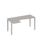 А4 С1 035 МП (Мокко премиум/Серый) Стол эргономичный левый "Классика" на металлокаркасе UNO